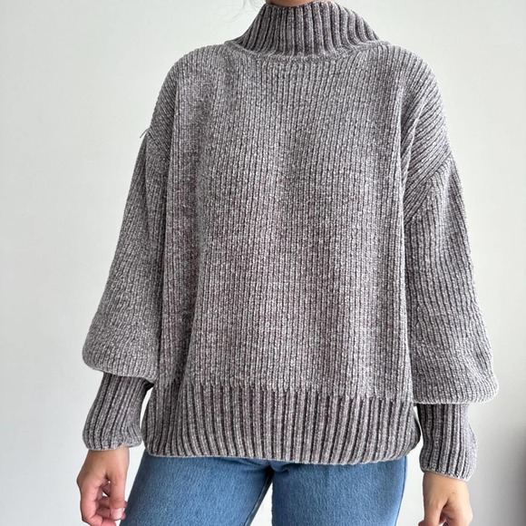 Cynthia Rowley Velour oversized sweater gray - Picture 4 of 7